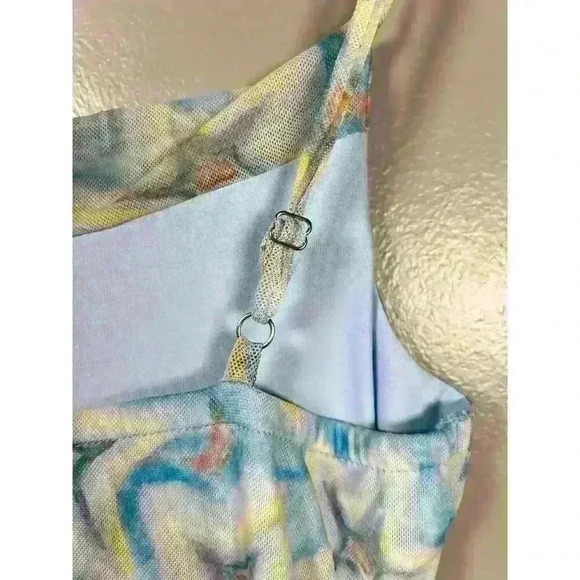 CIDER Sheer Overlay Tulle Midi Celestial Star Strappy Stretchy Dress Women XS - Picture 10 of 11